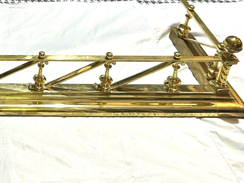 Vintage Brass fireside fender guard surround Carousel 1