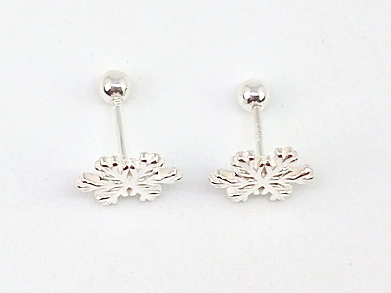 925 Sterling Silver Snowflake Stud Earrings | Screw-On Back | 9mm | Gift Boxed63617622503555111