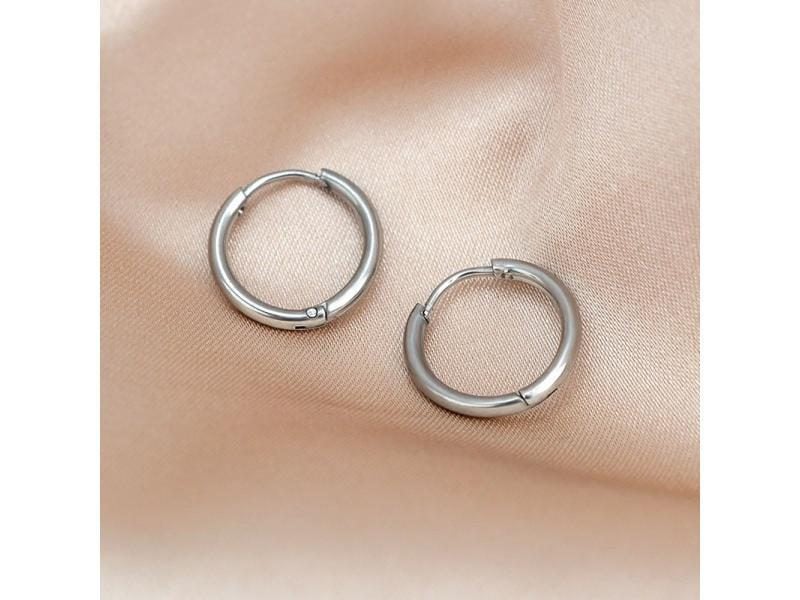 Surgical Stainless Steel Small Hoop Earrings For Women Men 1.6mm Tube Huggie Carousel 1