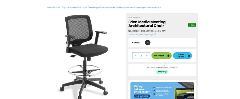 Quality Drafting Chair by EOS RRP $400 ++ Carousel 5