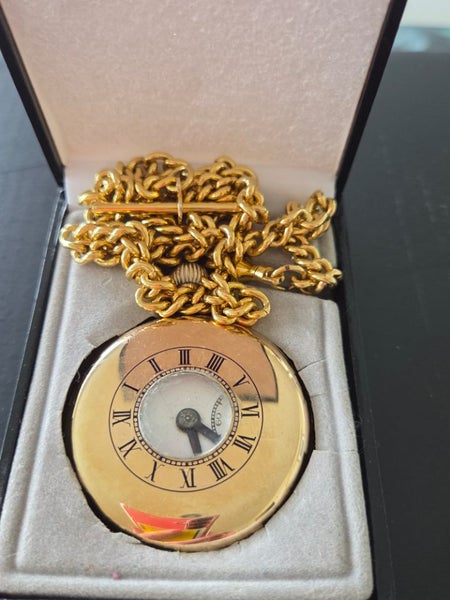 Pocket Watch Gold Filled Dennison Half Hunter Case Carousel 2
