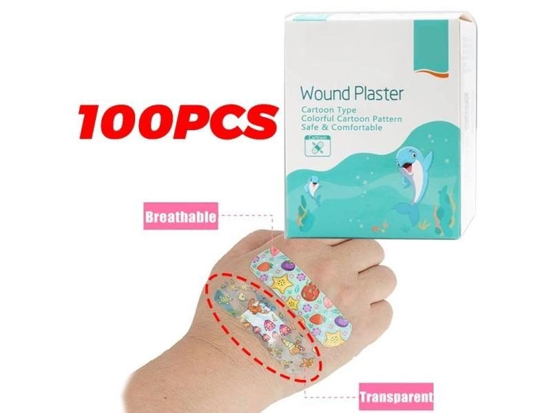 100Pcs Kids Bandages Bulk Kids Cute Cartoon Bandages Flexible Adhesive Strips Carousel 1