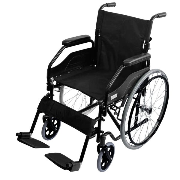 24In Self Propelled Foldable Steel Wheelchair - Black Carousel 2