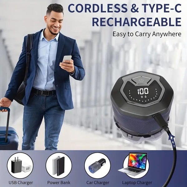 6-Blade Rotary USB Rechargeable Men's Electric Shaver - Professional Carousel 8