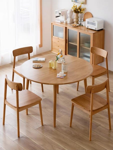 Berlin Solid Oak Round Dining Table Carousel 1