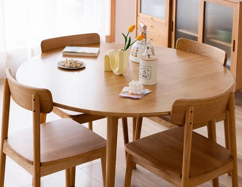 Berlin Solid Oak Round Dining Table Carousel 5