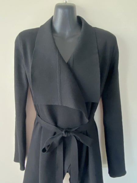 Slide Show Black Front Tie Jacket Size 8 – Waterfall Hem, Long Sleeve, Stretch64443768309635113