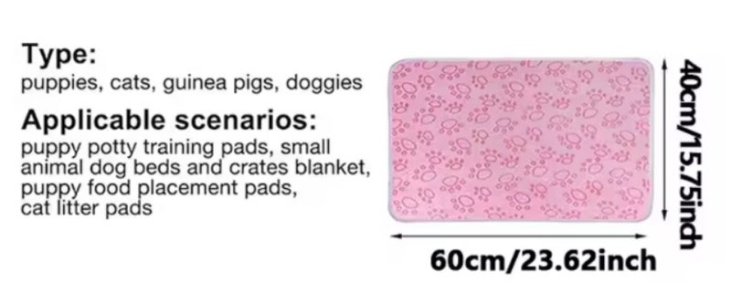 Soft Pet Throw / Mat – For Small Pets – Pink (60×40 cm) Carousel 2
