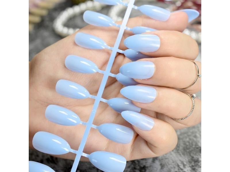 True Color Fashion Fake Nails Jujube Dark Red Stiletto Press On Nails DIY Carousel 1