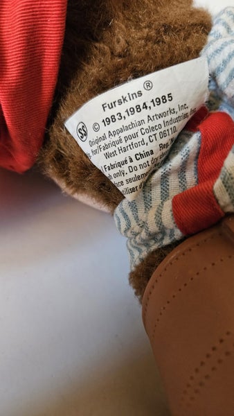 Vintage 80s Cute FURSKINS SPITBALL Bear Carousel 2