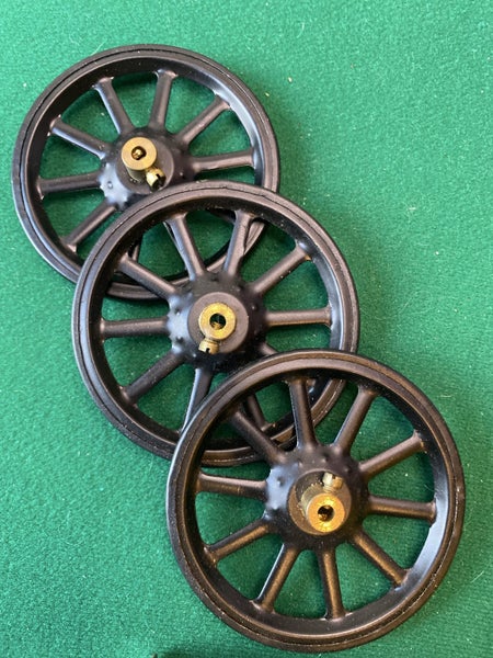 Meccano spoked wheels x 3 in black Carousel 1