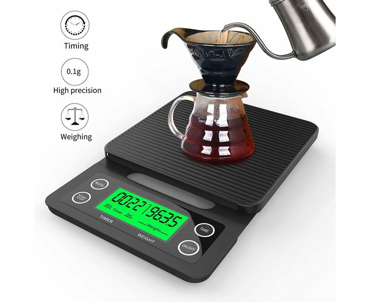 Coffee Scale with TimerKitchen Scale for Baking, Vegetables, Jewellery, LCD D Carousel 1