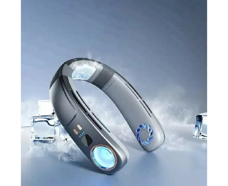 Portable Around Hanging Big Wind Bladeless USB Air Conditioner Neck Fan With Carousel 2