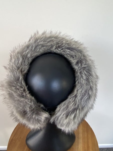 Vintage Faux Fur Hat – Grey Russian Cossack Style, Elastic Fit, Winter Warmth64465960793729113