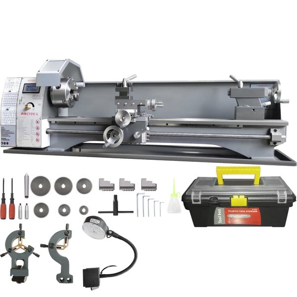 Metal Lathe Machine 210 Mm X 736 Mm Precision Benchtop Power Metal Lathe 0-25... Carousel 1