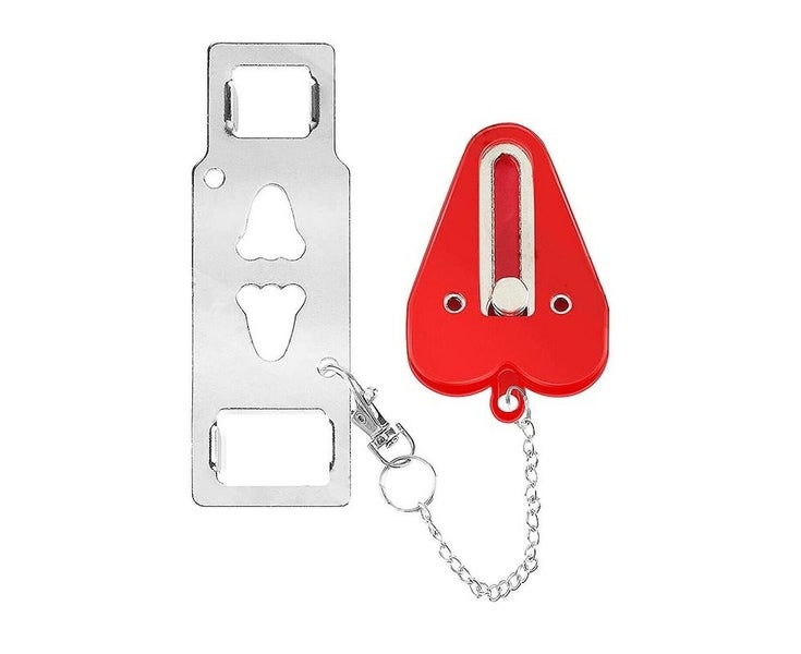 Portable Door Lock Security Safety Travel Hotel Home Safe Lock-Red Carousel 1