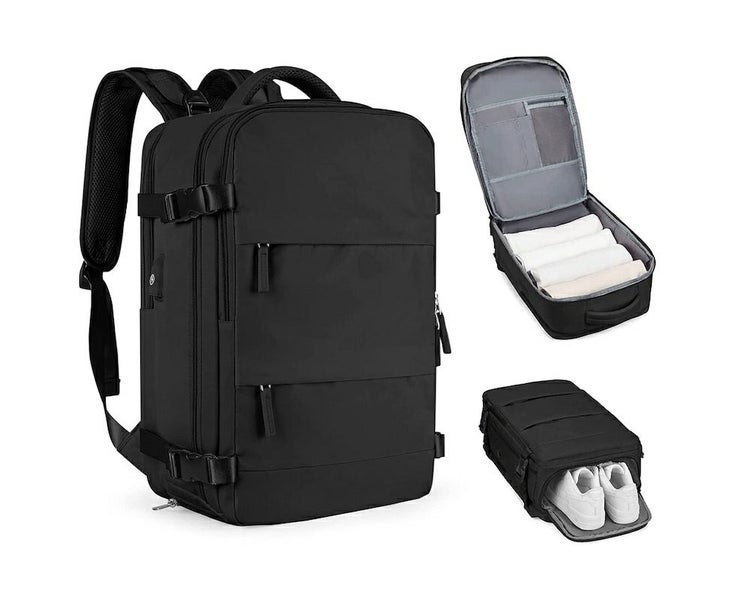 Large Travel Backpack Hiking Backpack Outdoor Gym Bag Mommy Bag-black Carousel 1