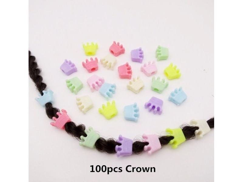 50Pcs-100Pcs Crochet Kids Braids Plastic Hair Dread Dreadlock Beads Rings Tube Carousel 1