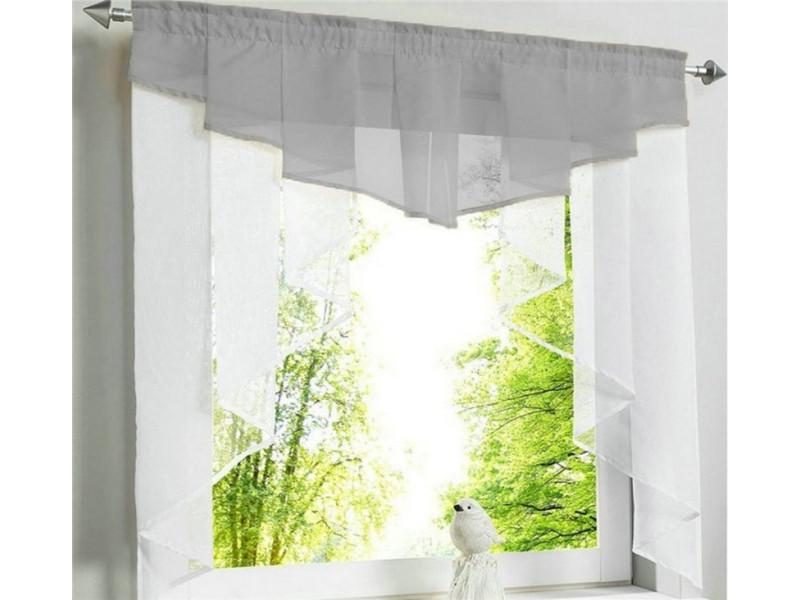 Flying Tulle Kitchen Curtain For Window Balcony Rome Pleated Design Stitching Carousel 1