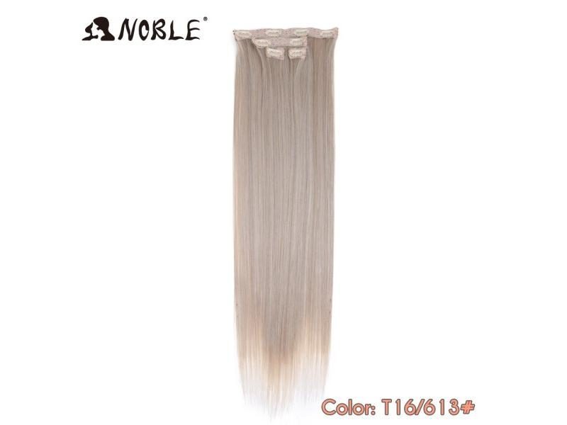 Noble Hair Synthetic Clip Hair Extensions 4Pcs/Set 24 Inch Long Straight Ombre Carousel 1