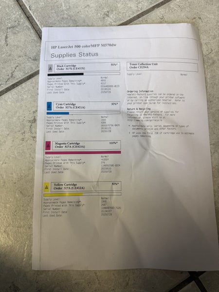 LaserJet Pro 500 color MFP M570dw - Faulty Carousel 2