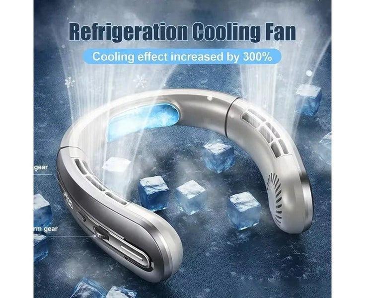 Hanging Neck Fan Adjustable 8 Core USB Rechargeable Bladeless LED Digital Dis Carousel 2