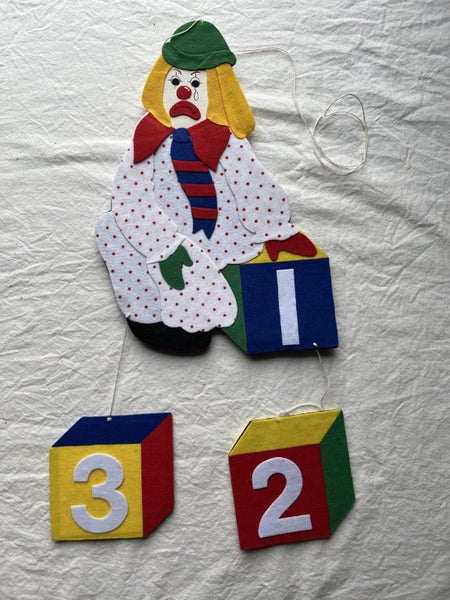 Felt hanging clown (ideal baby shower gift) Carousel 1