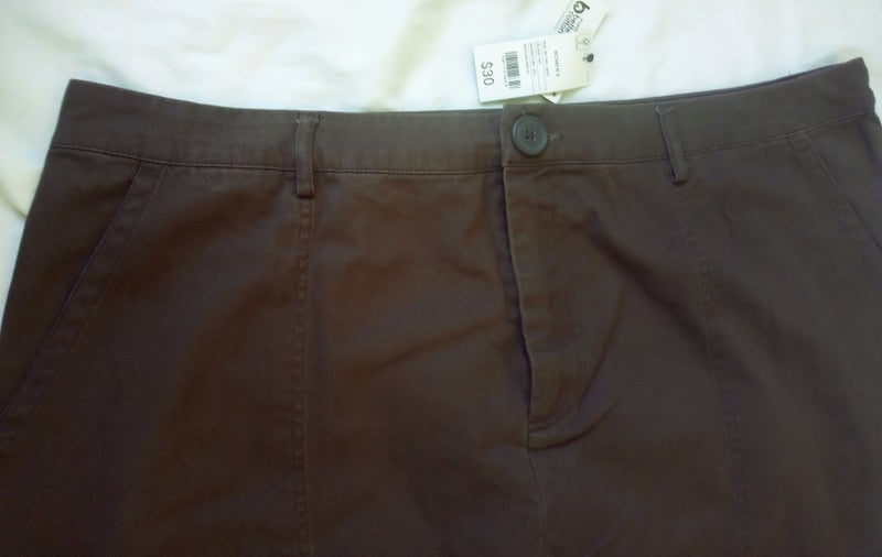 NEW sz 20 (waist 104-108cm) (Length 101cm) Cotton Brown Twill Long Skirt $30 tag Carousel 2