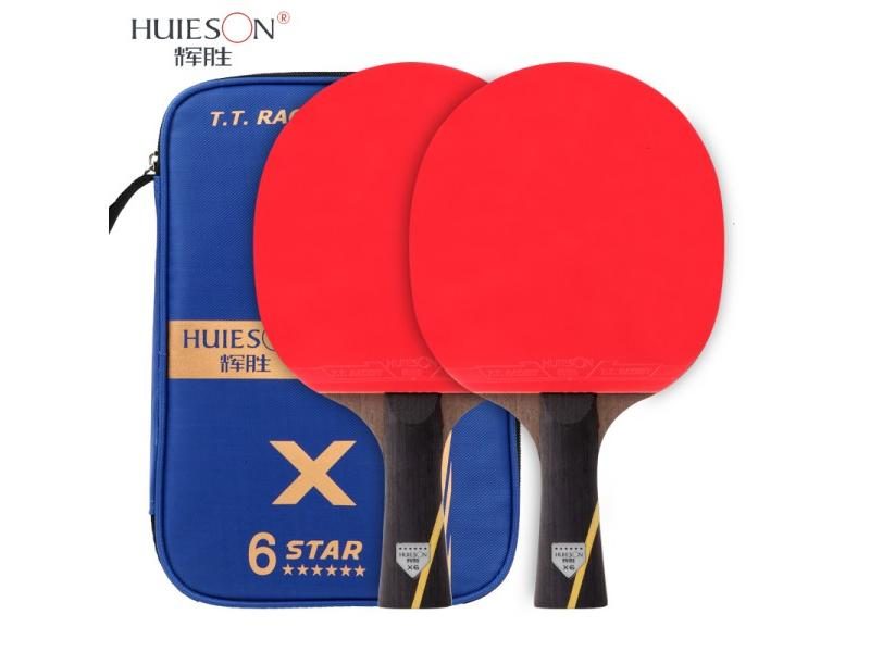 Huieson 6 Star Table Tennis Racket Set W/Pimples-in Rubber Accessories Carousel 1