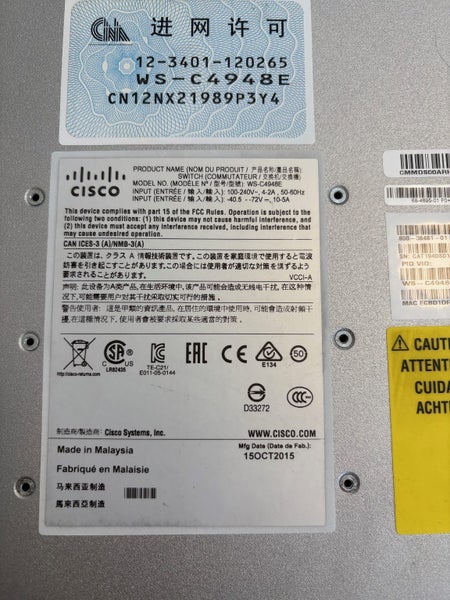 Cisco Catalyst WS-C4948E 48 Port Gigabit Switch63895966004353111