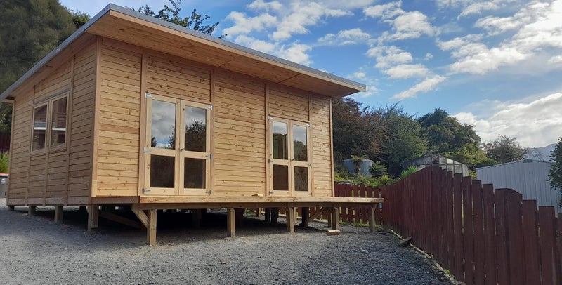 3.6m x 7.0m Kitset Cabin. NZ made. Cedar Cladding. Insulation. Timber Interior Carousel 9