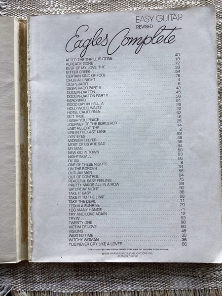 Eagles Complete - Sheet Music Book Carousel 2