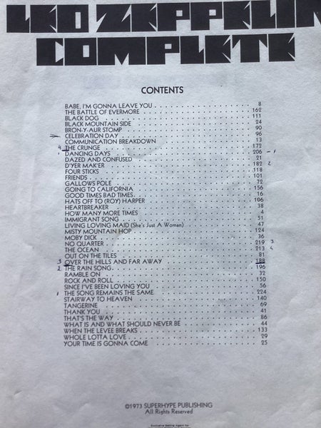 Led Zeppelin Complete Sheet Music Book Carousel 2