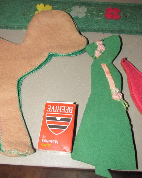 Vintage Art Deco Felt Needles Cases Wallets Plus Knitting Needle Case & Toy Carousel 2