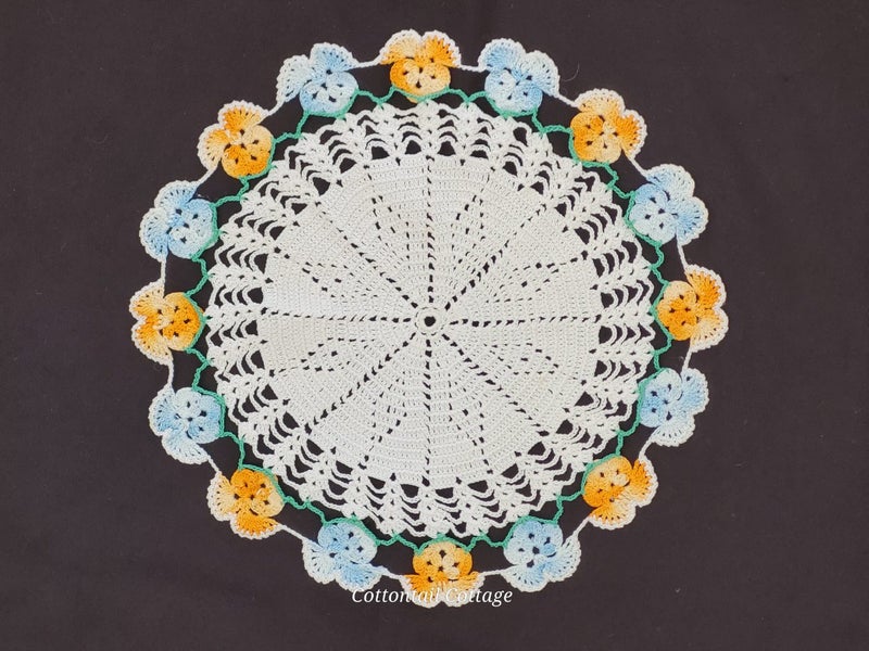 Vintage Hand Crochet Doily Carousel 1