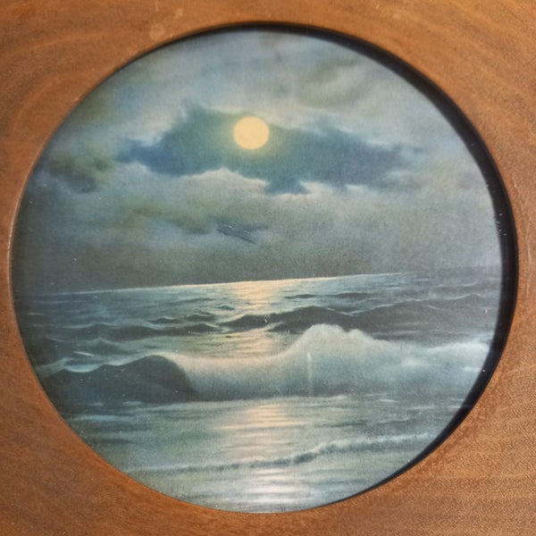 Waves On a moonlit night in Vintage Round Oak Frame Carousel 2