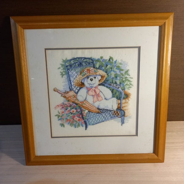 Framed Cross Stitch 400x400mm Carousel 3