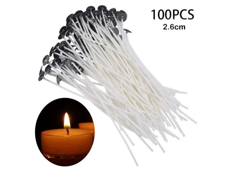 100Pcs/set 2.6-20cm Candle Wicks DIY Candle Making Pre-waxed Wicks Party Carousel 1