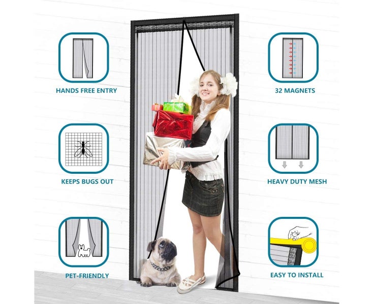 Magnetic Fly Screen Door Keep Insects Out Mosquito Door Screen Carousel 2