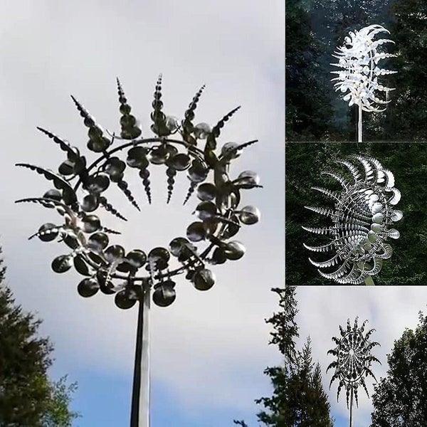Magical Metal Windmill 3D Wind Spinner Kinetic Sculpture Carousel 10