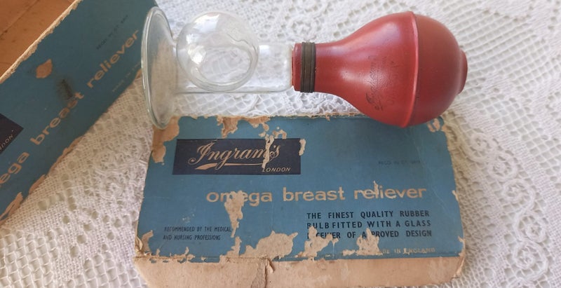 Vintage Boxed Glass & Rubber Breast Pump 1950's Carousel 1