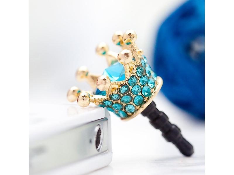 1Pc3.5mm Satellite Small Crown Design Anti-dust Plug Universal Mobile Phone Carousel 1