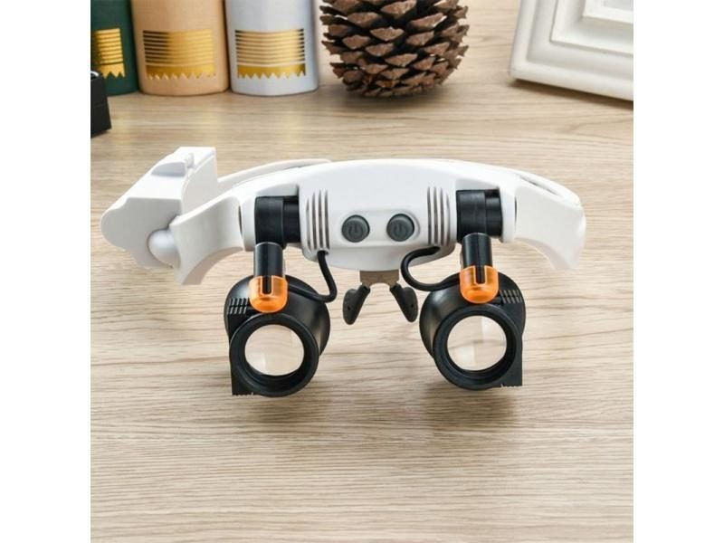 Led Light Lamp Double Glasses Loupe Lens Glasses Magnifier Watchmaker Jewelry Carousel 1
