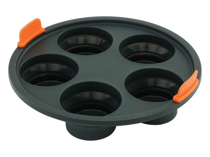 5 Cup Muffin Tray Air Fryer Insert - 21cm Round Collapsible Silicone Carousel 1