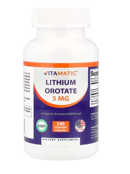 Lithium Orotate ** Vitamatic Lithium Orotate ** 240 Servings ** 5mg Carousel 1