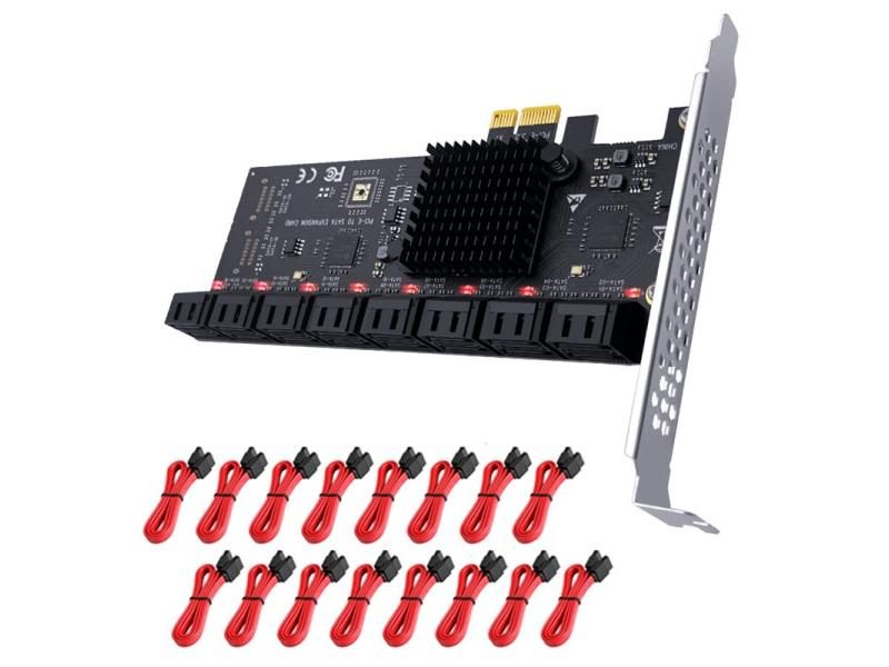 PCIE SATA Card 16 Ports 6Gb SATA 3.0 For PCIe Slots Supports 16 SATA 3.0 Carousel 1