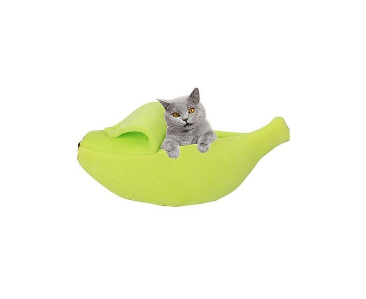 Hollypet Cute Banana Cat Bed House Soft Pet Supplies-Green Carousel 1