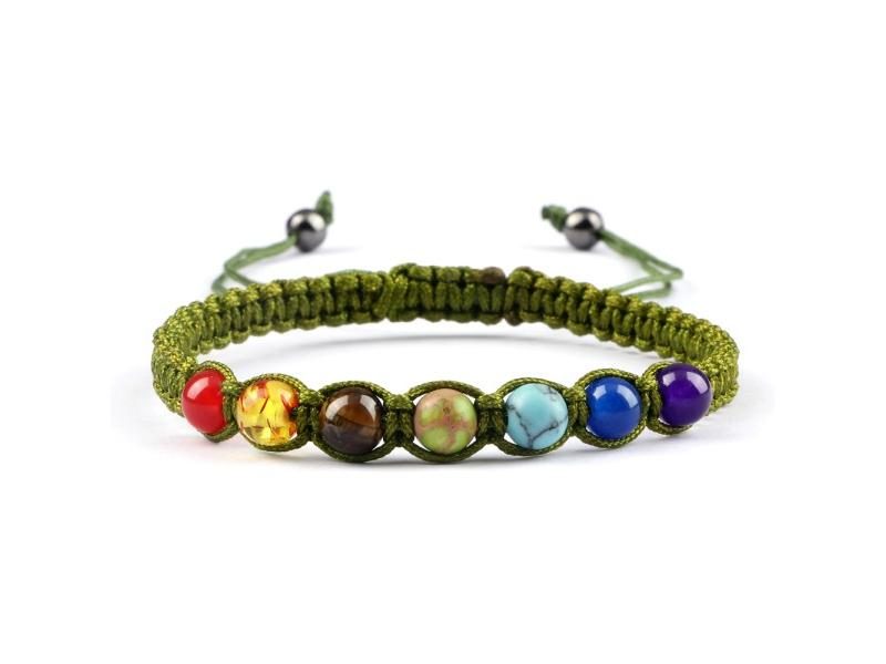 6MM 7 Chakra Braided Natural Stone Bracelet High Quality Healing Bangles Gift Carousel 1