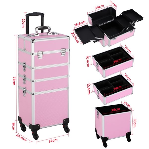 4-In-1 Cosmetic Makeup Cases Trolley Carousel 2