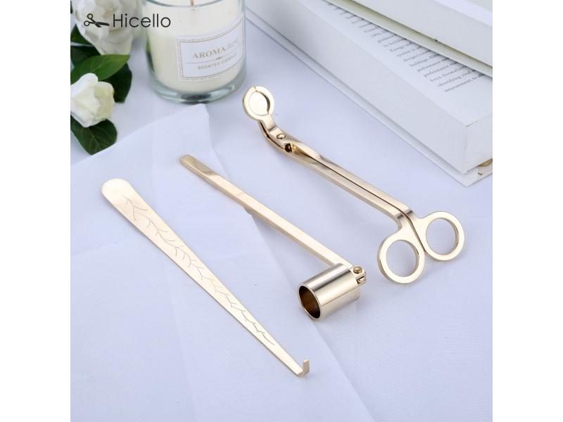 3pcs/set Candle Snuffer Trimmer Hook Stainless Steel Luxury Candle Scissors Carousel 1